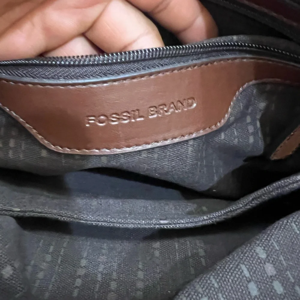 FOSSIL Messenger‎ Crossbody Bag Unisex Brown Distressed Leather Business School